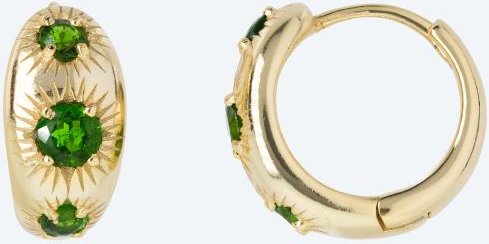 Creolen 925 St. Silber vergoldet Chromdiopsid