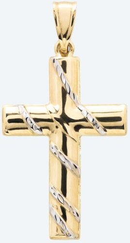 Anhänger 585 Gelbgold bicolor Kreuz