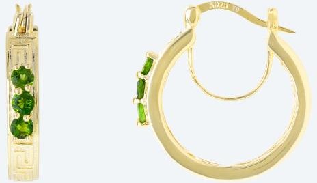 Creolen 925 St. Silber vergoldet Chromdiopsid