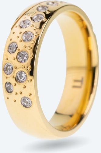 Ring Titan vergoldet mit Zirkonia