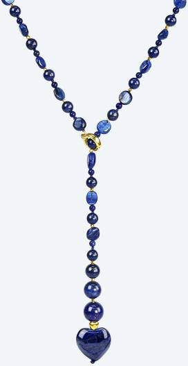 Y-Collier Kyanit, Lapislazuli, Hämatit