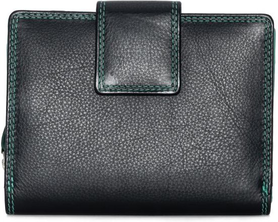 Lederbörse schwarz türkis