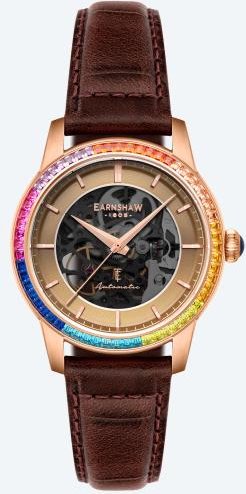 EARNSHAW Automatikuhr "Celestial Glory" rosé-braun
