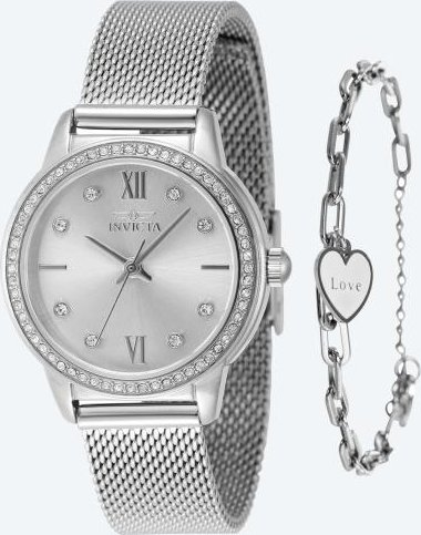 INVICTA Damenuhr "Angel" silberfarben + Armband