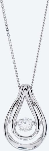 LG Anhänger mit Kette 925 Silber rhod. Brillant