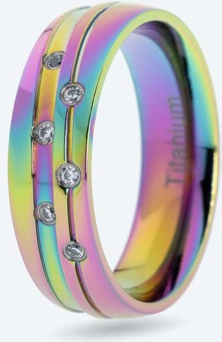 Ring Titan multicolor Zirkonia