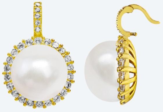 Clip-Anhänger 925 vergoldet Süßwasserzuchtperle