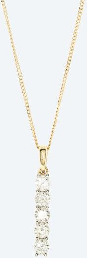 LG Anhänger mit Kette 585 Gelbgold Brillanten