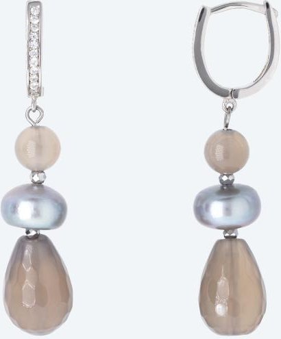 Ohrhänger 925 Sterling Silber rhod. Achat,SWZPerle