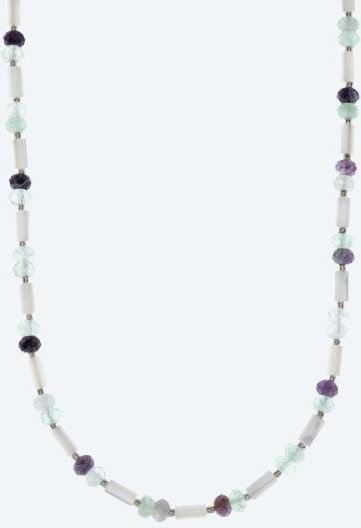 Collier Fluorit, Perlmutt Magnetverschluß