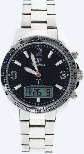 Time Piece Herren-Funkuhr, Big Date, schwarz