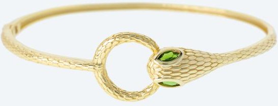 Armreif 925 Silber vergoldet Chromdiopsid