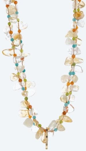 Collier Citrin, Quarz gefärbt