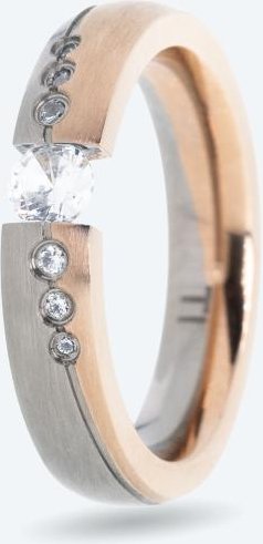 Ring Titan bicolor Zirkonia