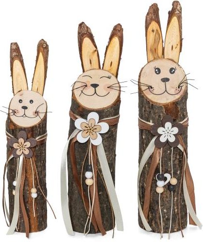 Dekofiguren Hasenfamilie 3tlg.