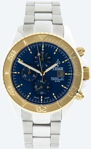 VIDAR Herrenuhr "Bahamas" Chronograph bicolor