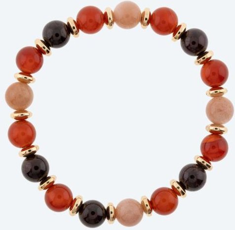 Armband Sonnenstein, Granat, Karneol, Hämatit