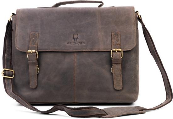 WILDHORN Büffelledertasche dunkelbraun