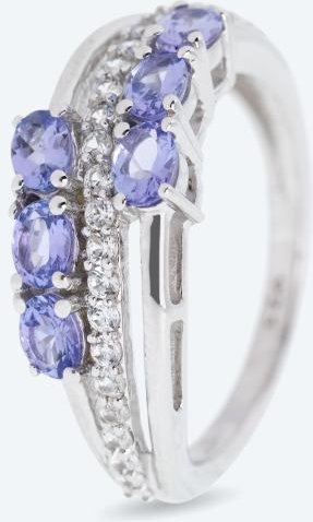 Ring 925 Sterling Silber rhodiniert Tansanit
