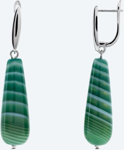 Ohrhänger 925 rhod. Achat grün