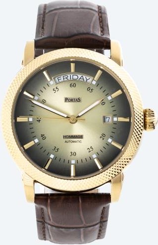 PortaS Herren-Automatikuhr "Ernstthal" gold