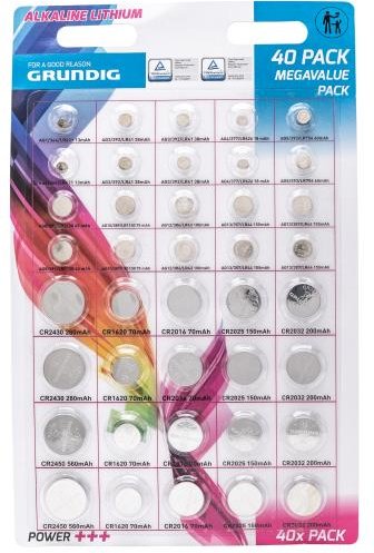 Grundig Knopfzellen Mega Set 40pcs.