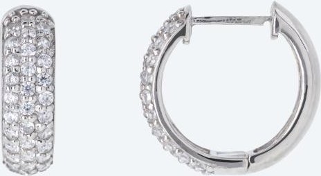 Creolen 925 Sterling Silber rhodiniert Zirkonia