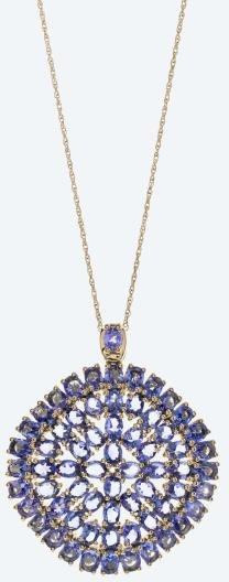 Anh.+Kette 925 Silber vergoldet AAATansanit