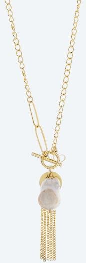 Collier 925 Silber vergoldet Süsswasserzuchtperle