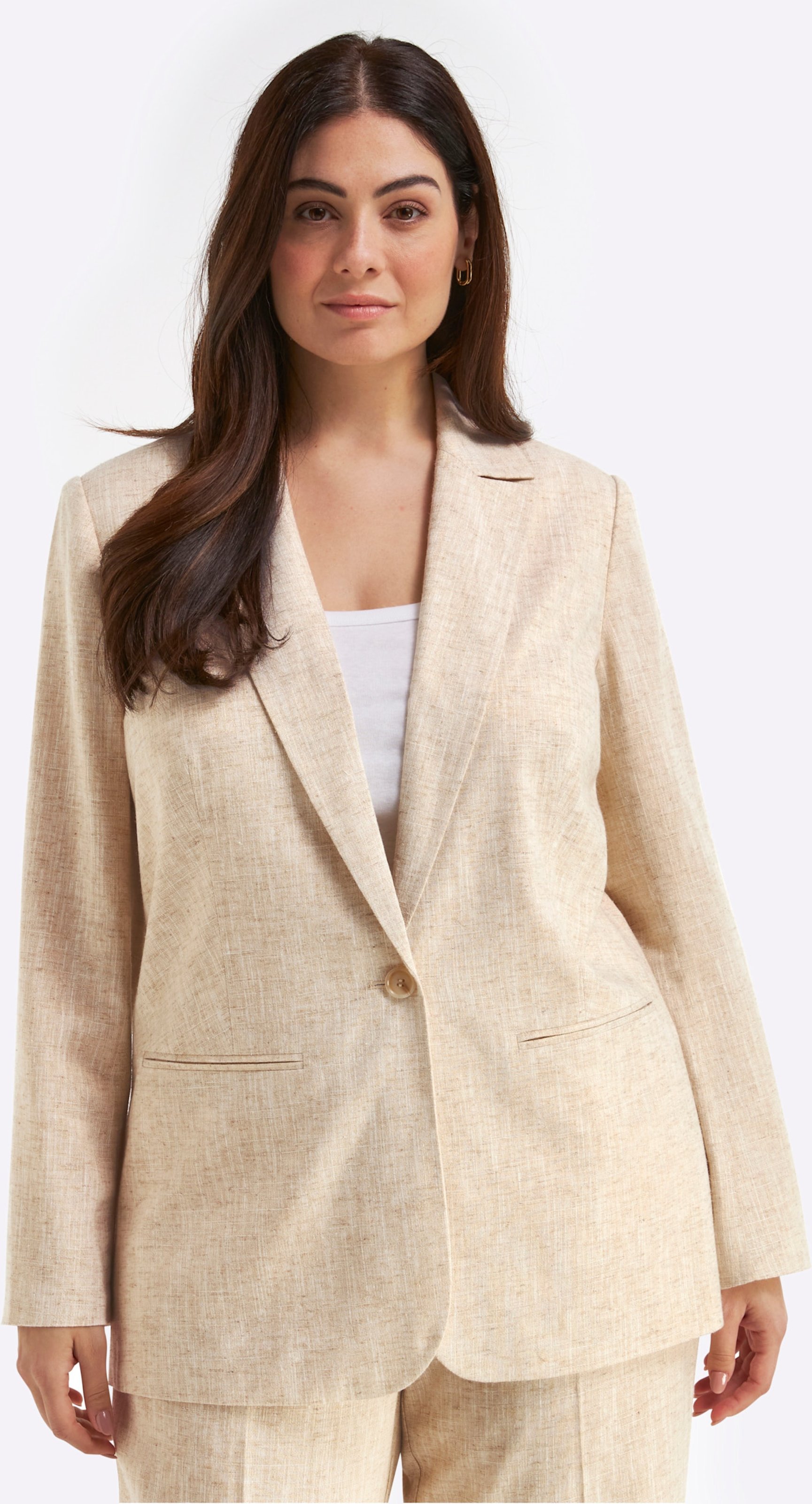 Sheego Leinenblazer mit Lurexfaden