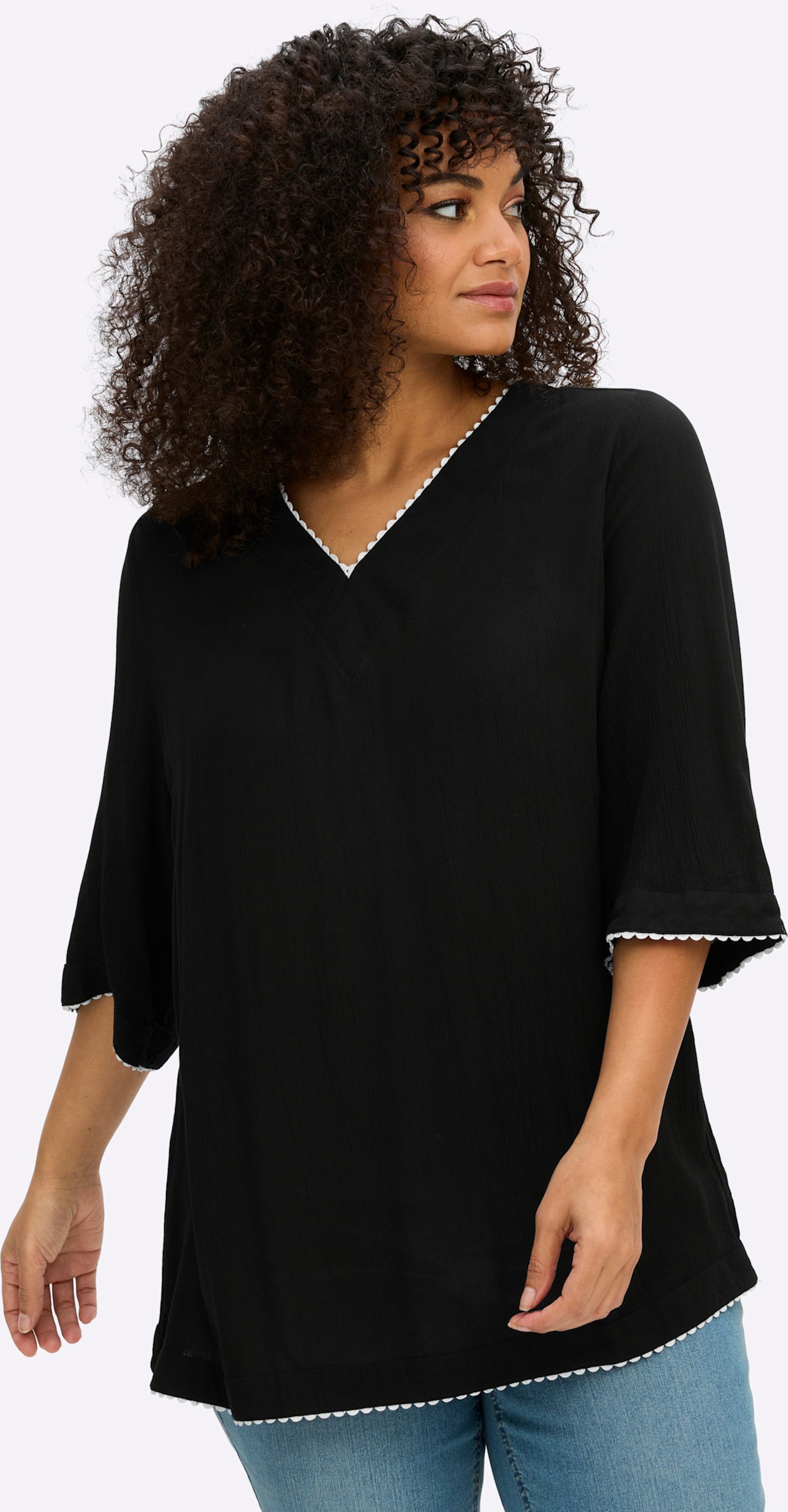 Sheego Tunika mit Kontrast-Kanten