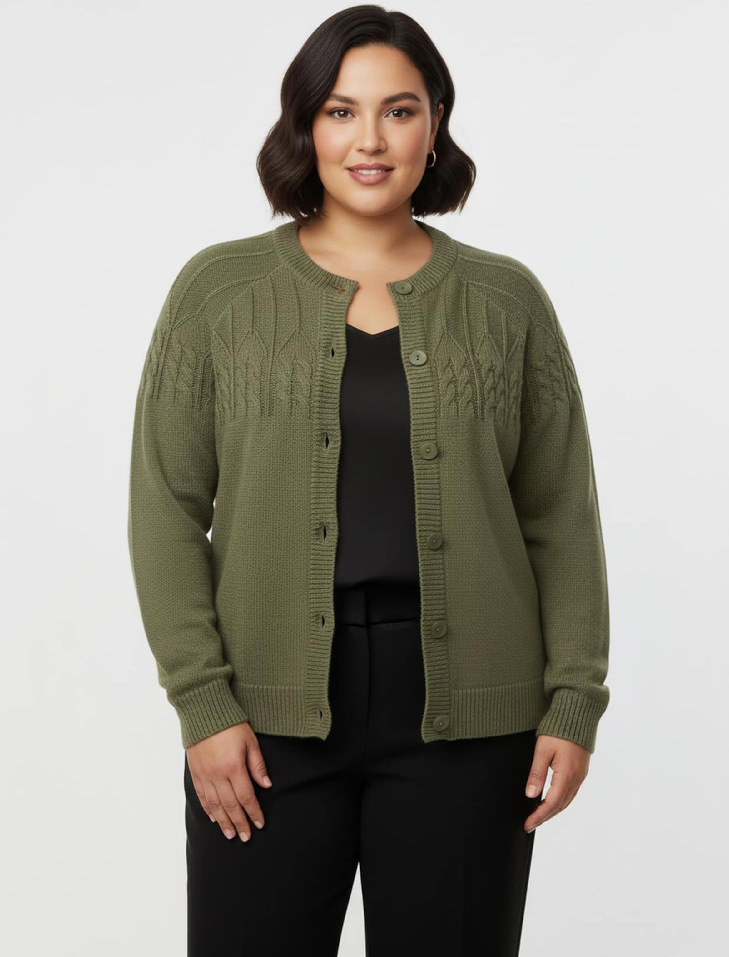 Sheego Strickjacke mit Raglan-Ärmeln