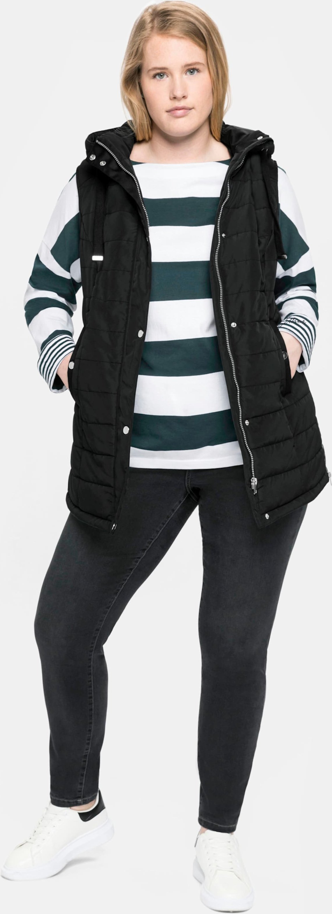 Sheego Steppweste mit Kapuze