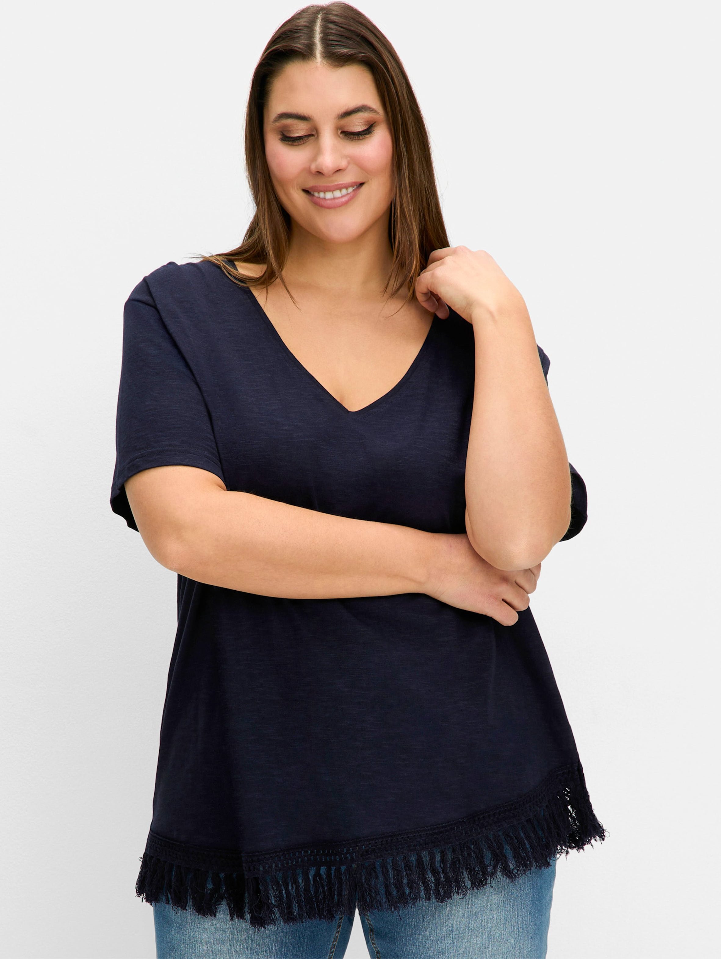 Sheego Oversize-Shirt mit Fransen