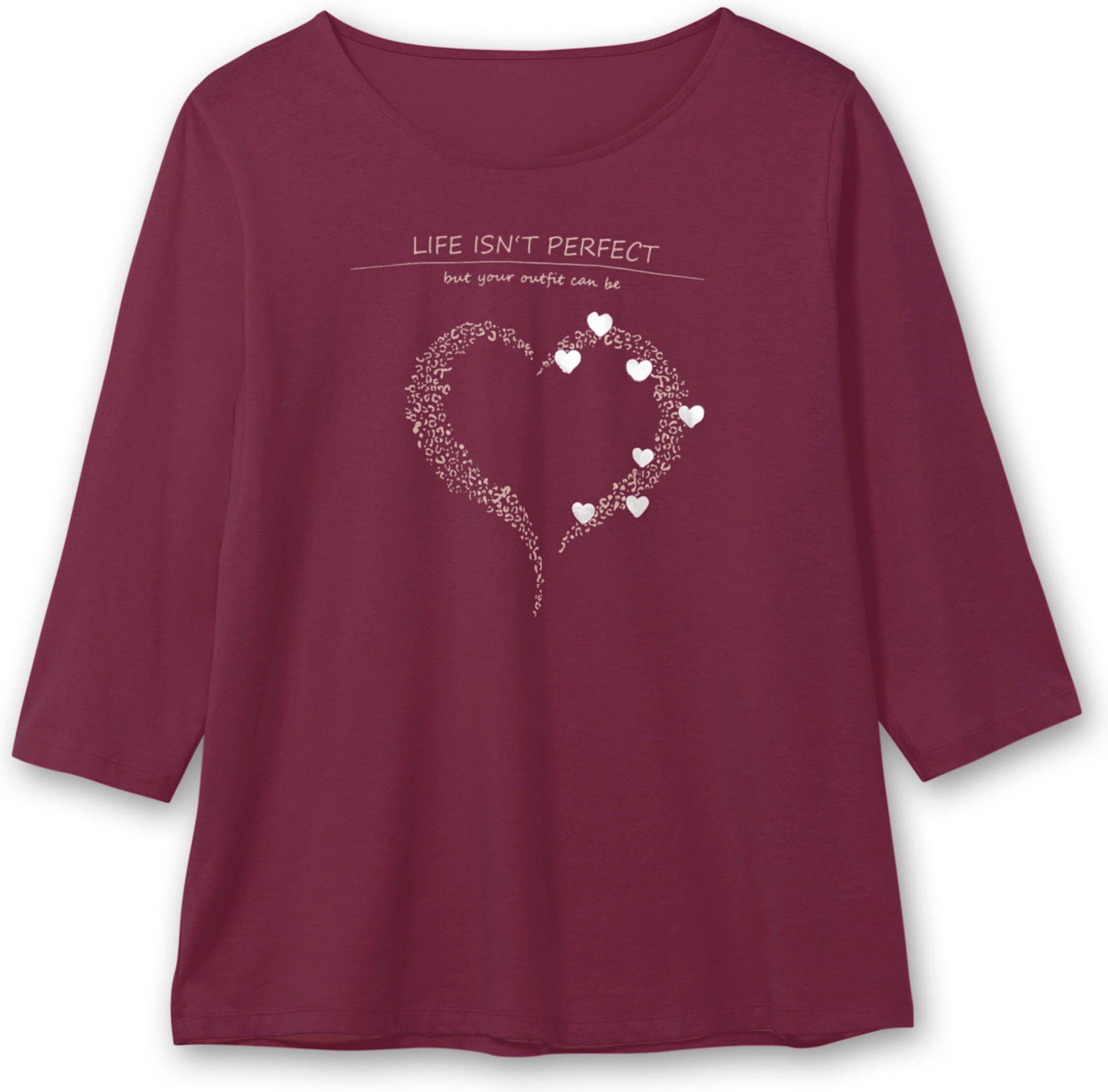 Sheego 3/4-Arm-Shirt mit Herz-Motiv