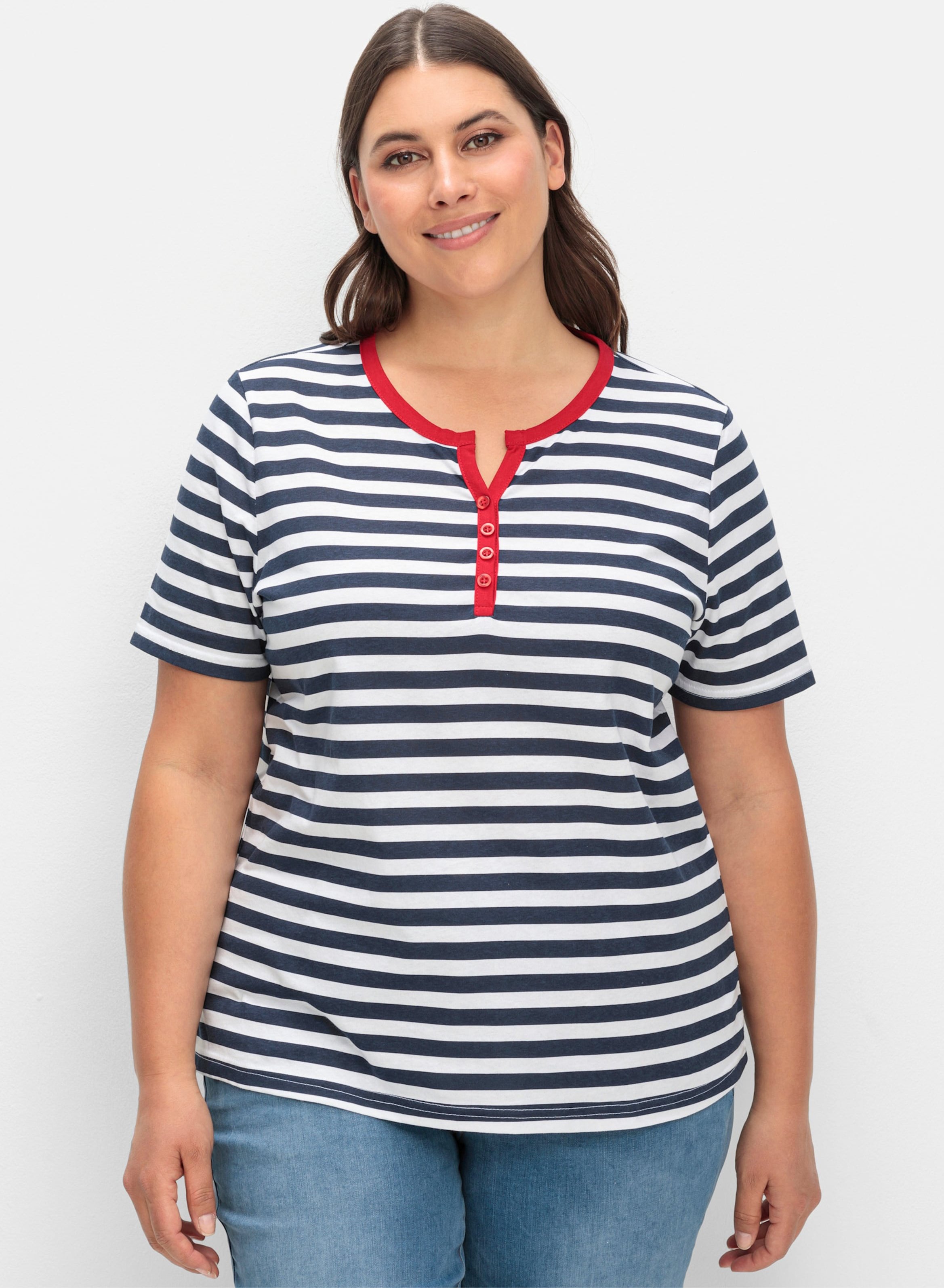 Sheego Kurzarmshirt im maritimen Dessin