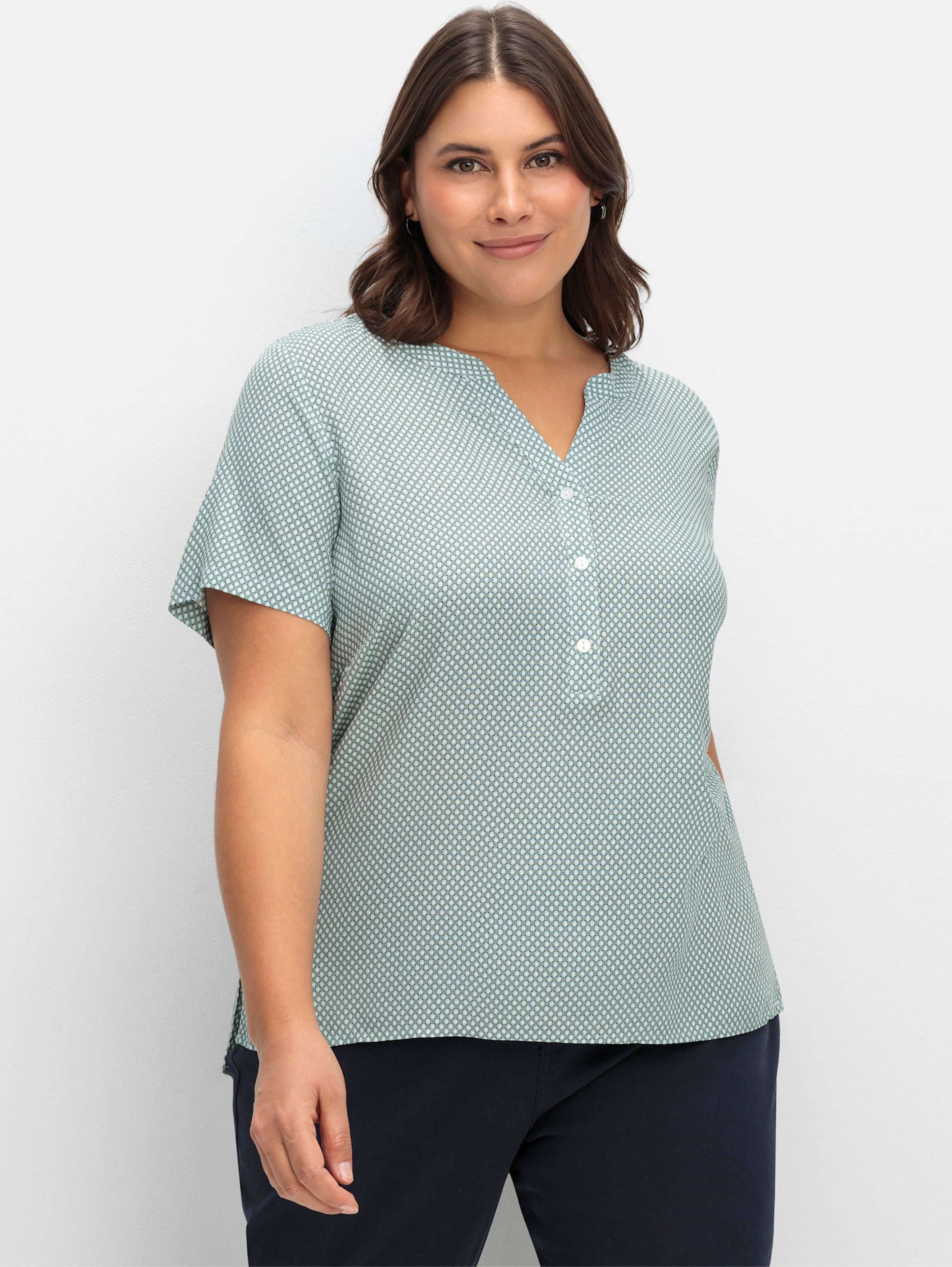 Sheego Schlupfbluse im Minimaldessin, aus Viskose