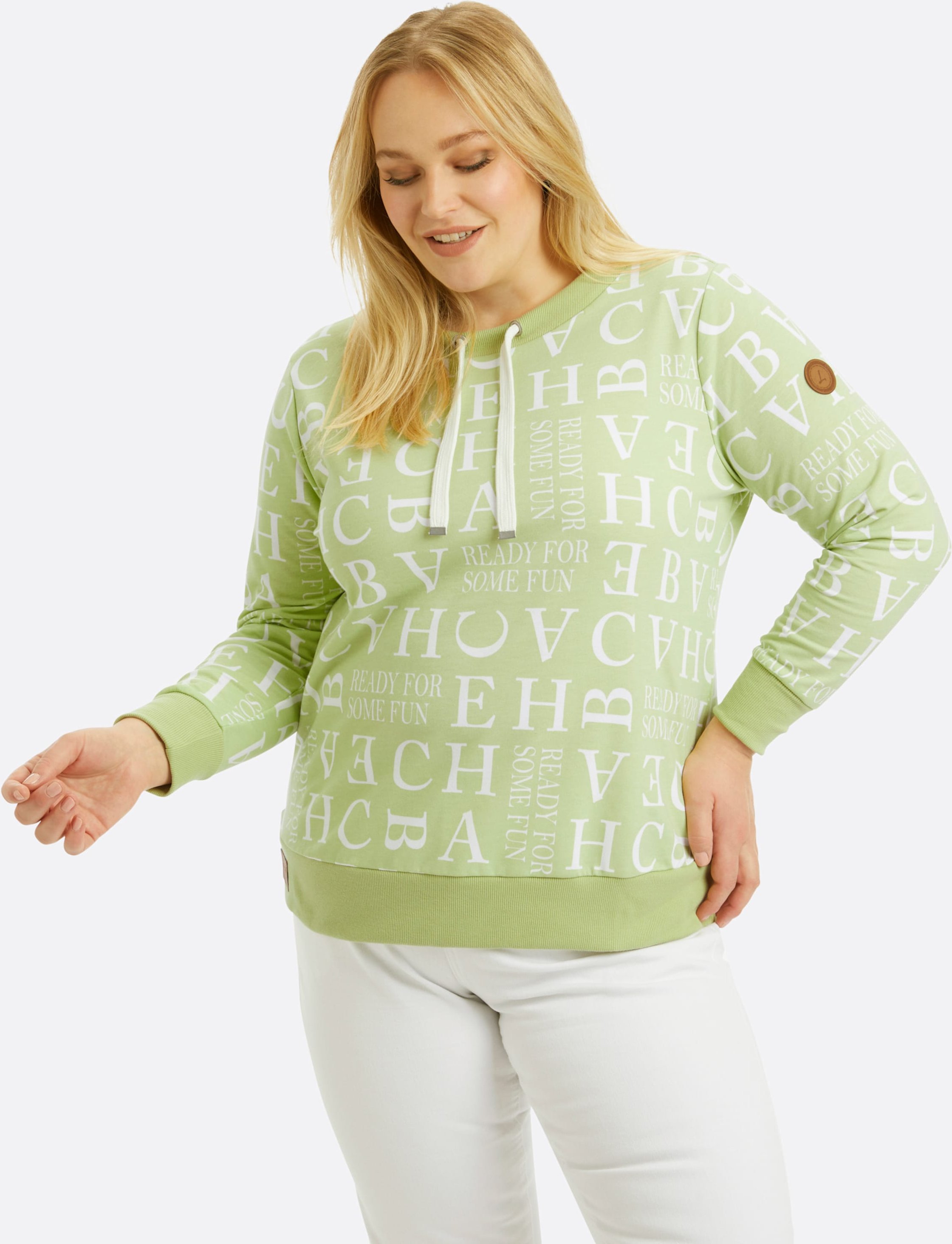 Sheego Sweatshirt mit Kordeldurchzug am Ausschnitt