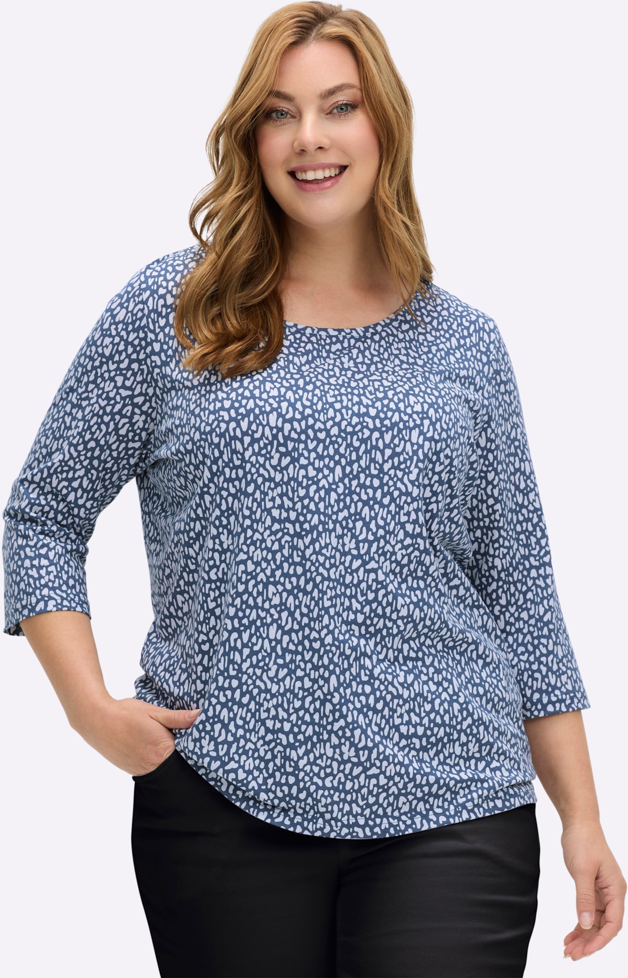 Thumbnail - Sheego 3/4-Arm-Shirt mit Minimal-Druck