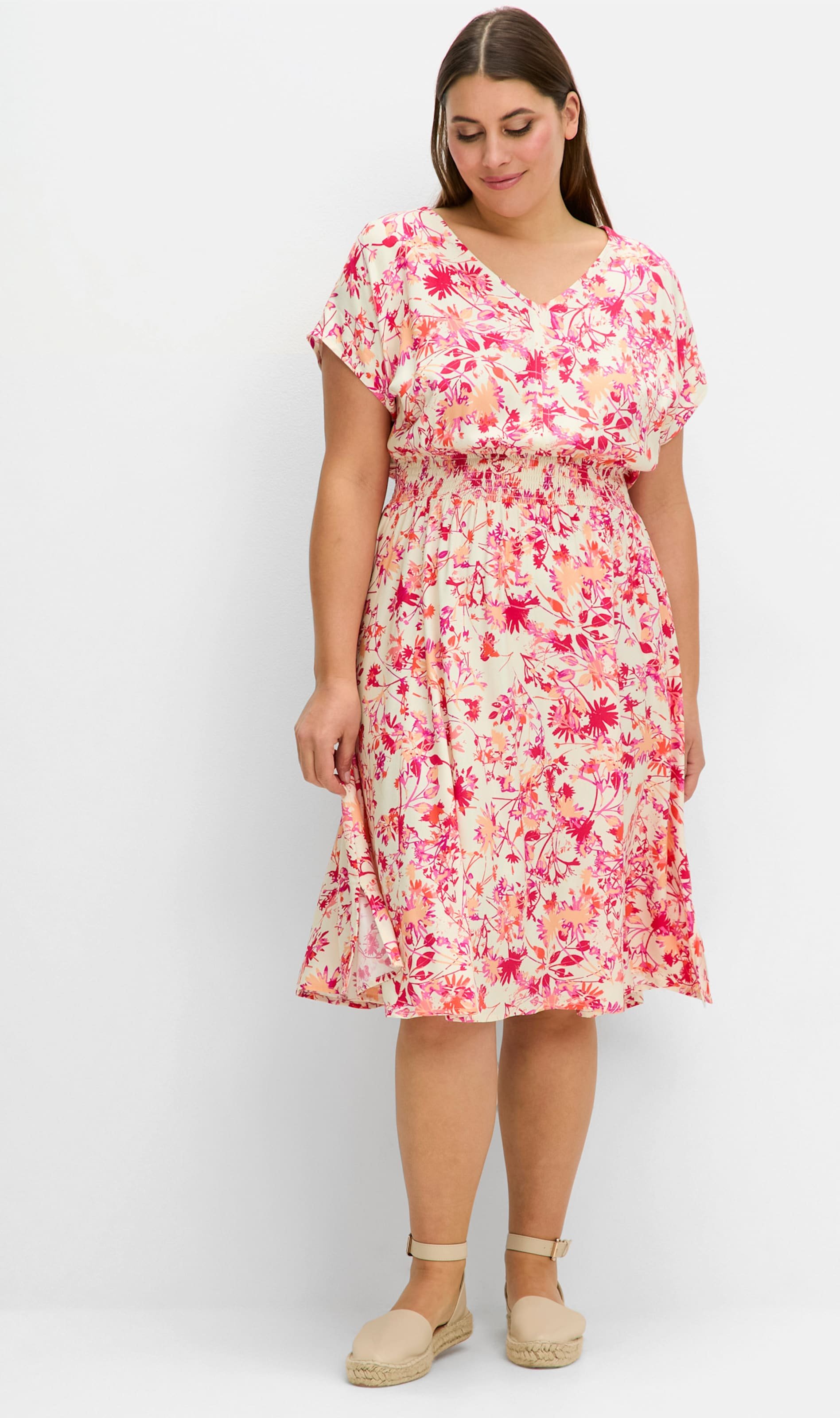 Thumbnail - Sheego Sommerkleid mit Smokbund und weitem Rock