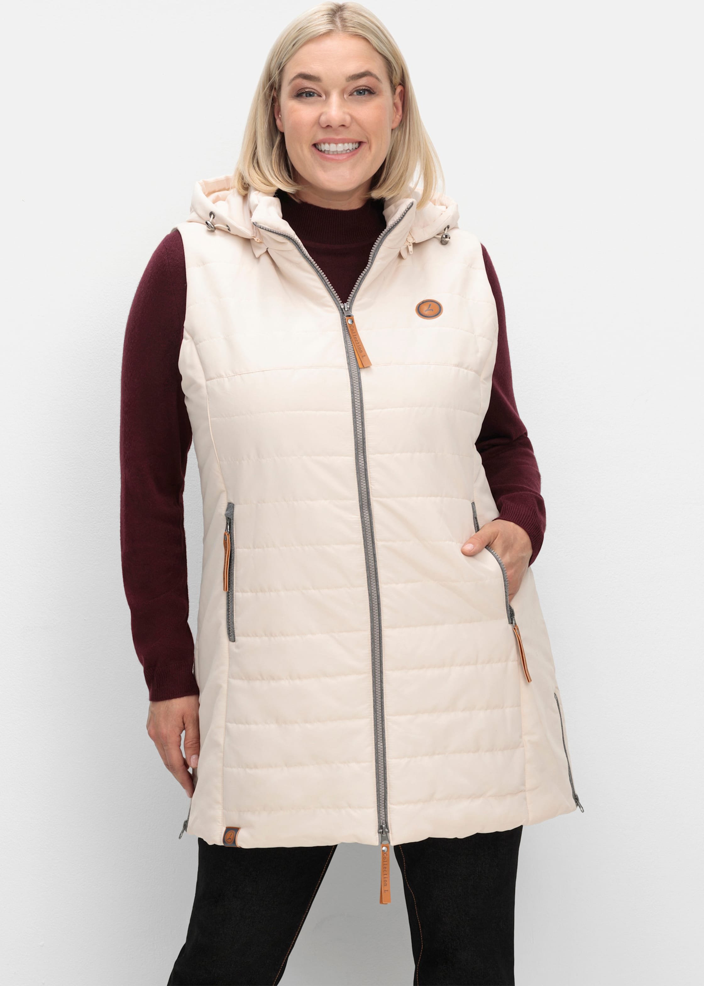 Thumbnail - Sheego Longweste mit abnehmbarer Kapuze