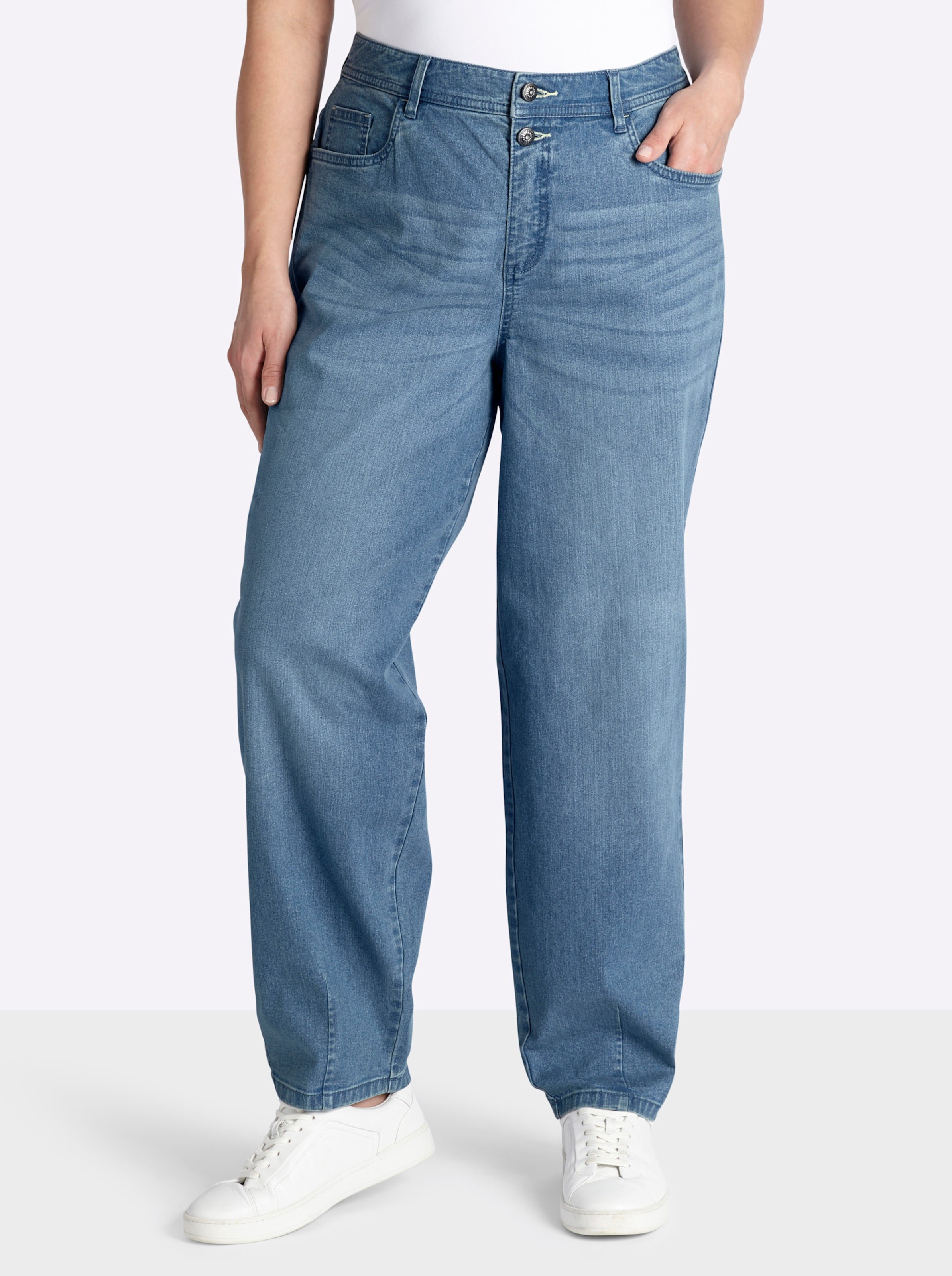 Sheego 5-Pocket-Jeans mit Barrel-Leg