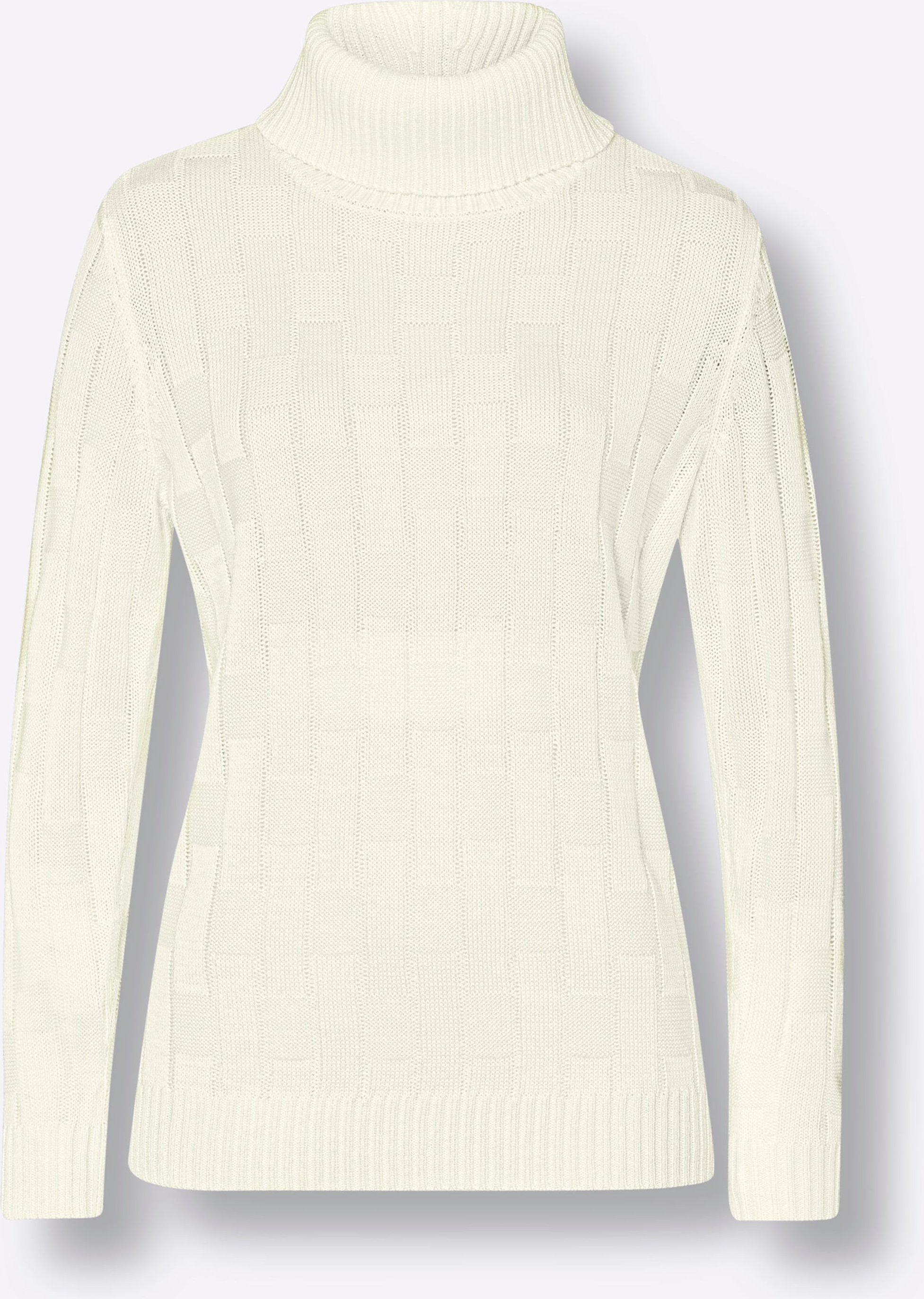 Sheego Rollkragenpullover mit gerippten Abschlüssen
