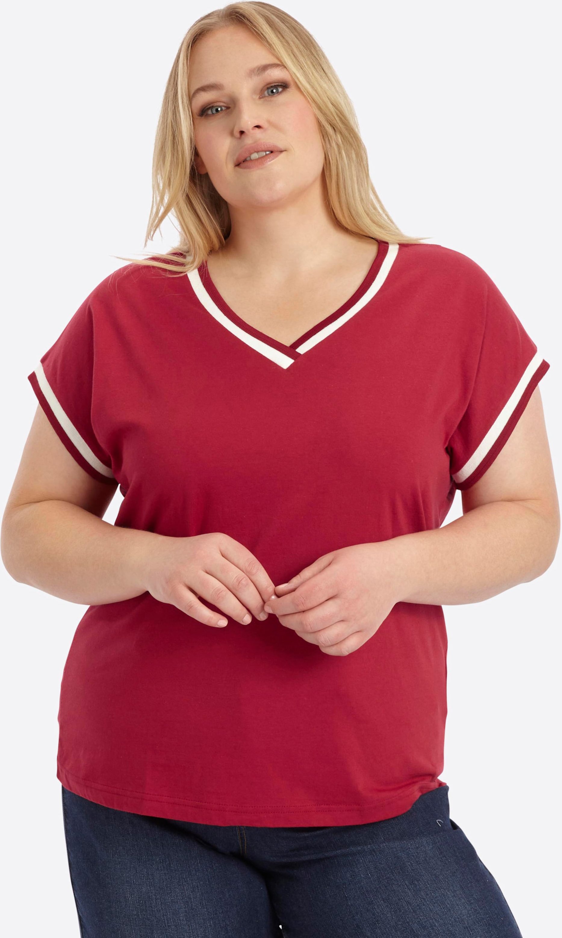 Sheego Kurzarmshirt mit Zierband