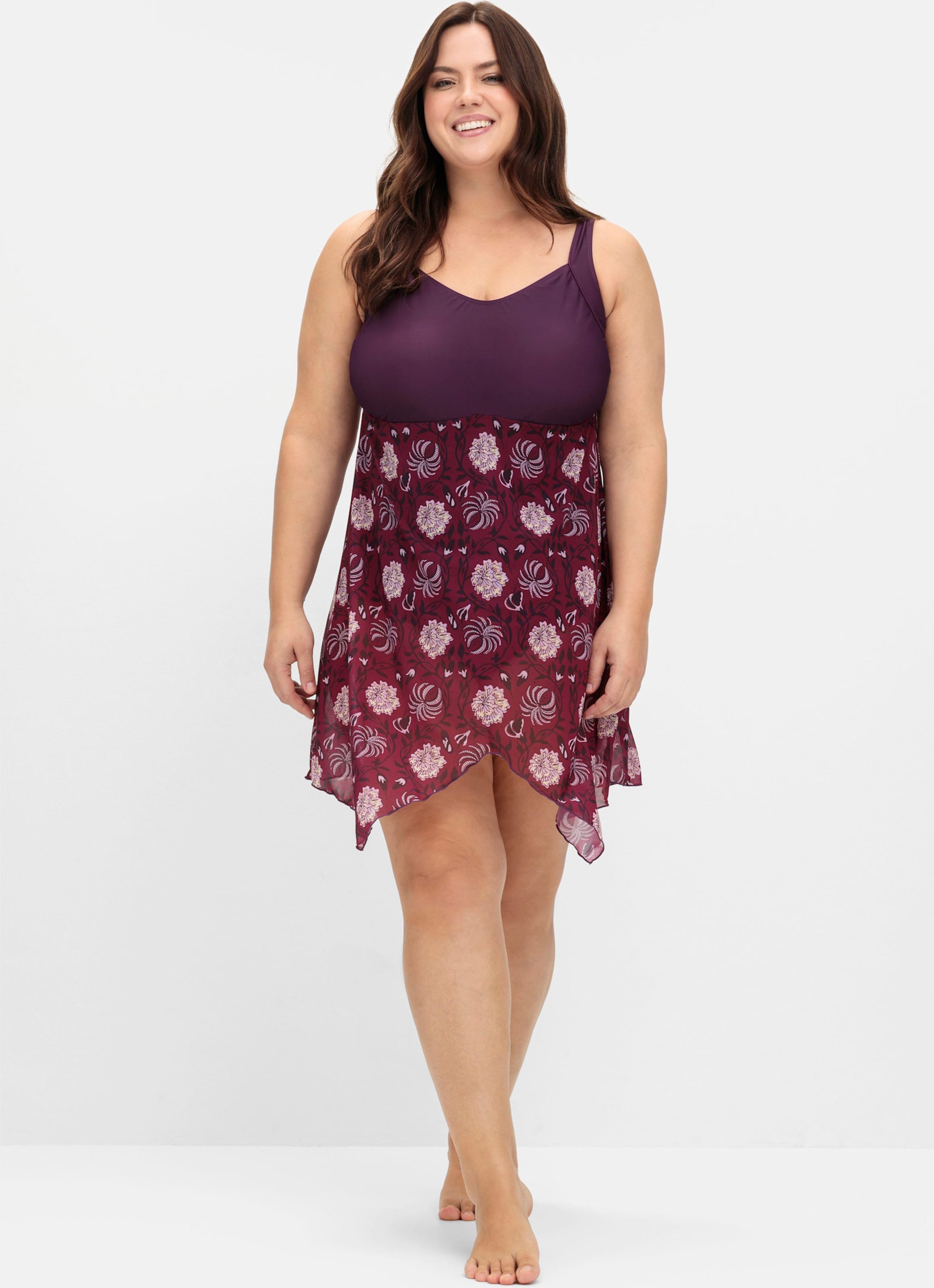 Sheego Badekleid mit Karree-Ausschnitt