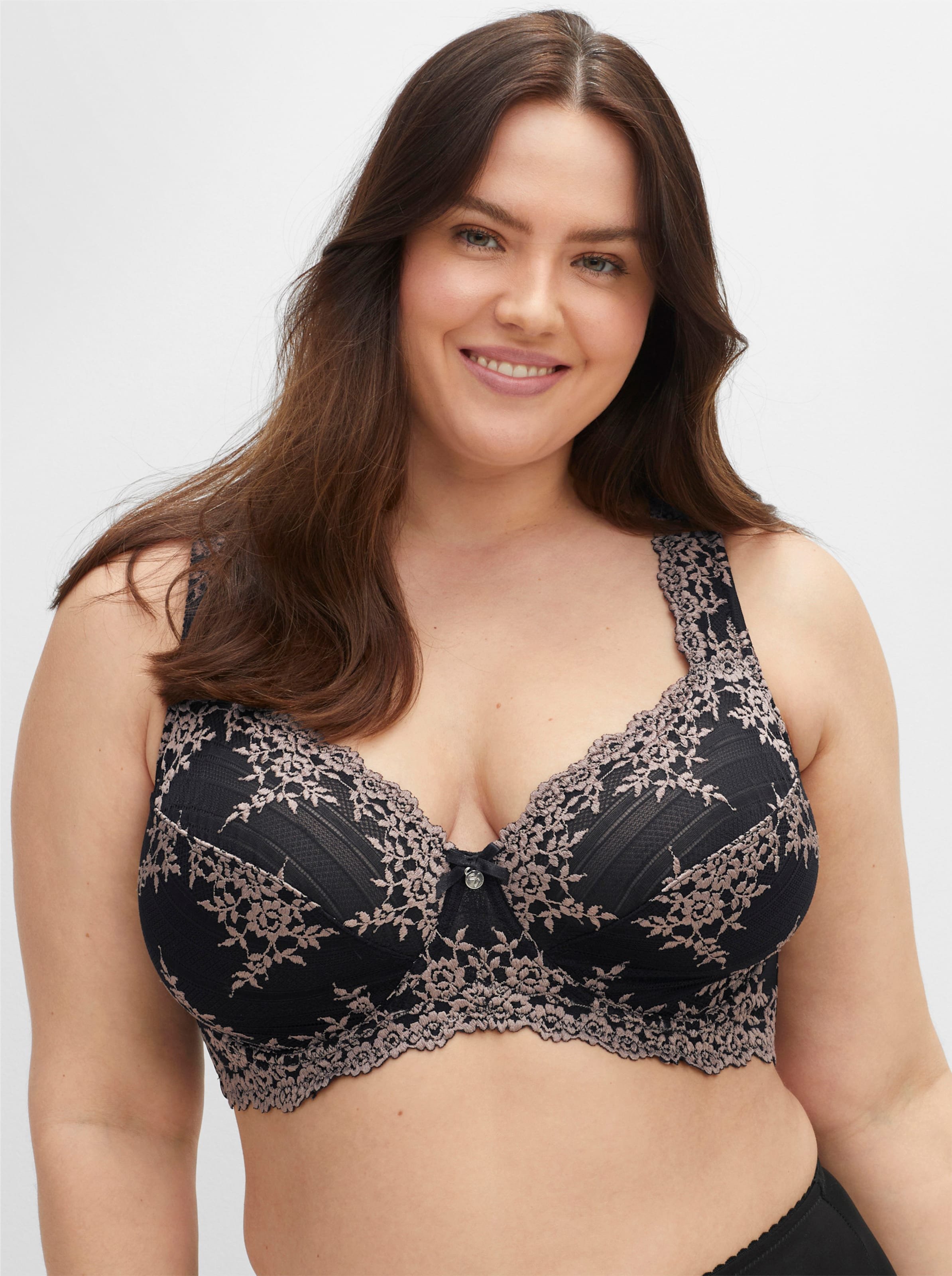 Sheego Bügel-BH mit Stickereispitze und Mesh-Einsätzen