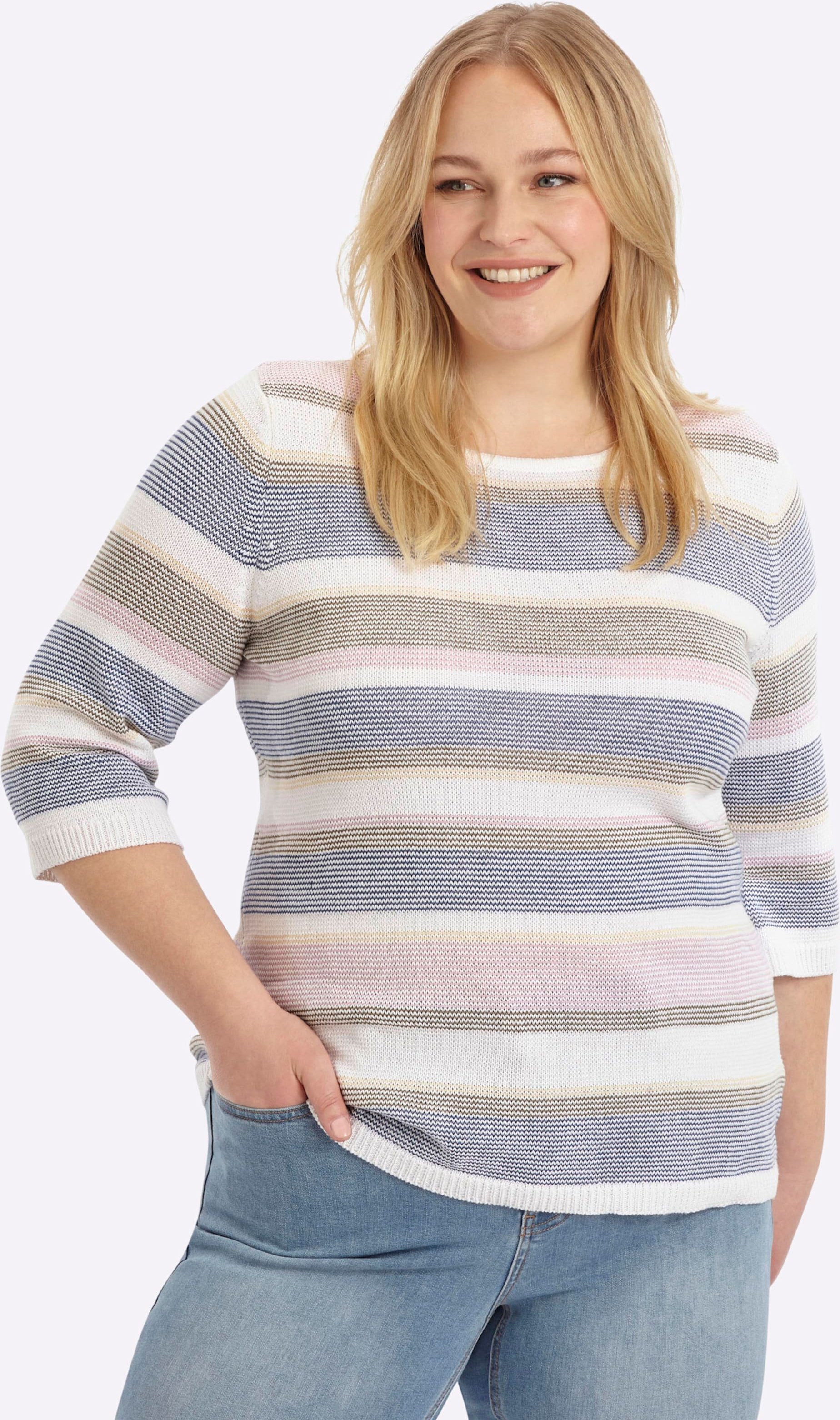 Sheego Streifenpullover mit garngefärbtem Muster