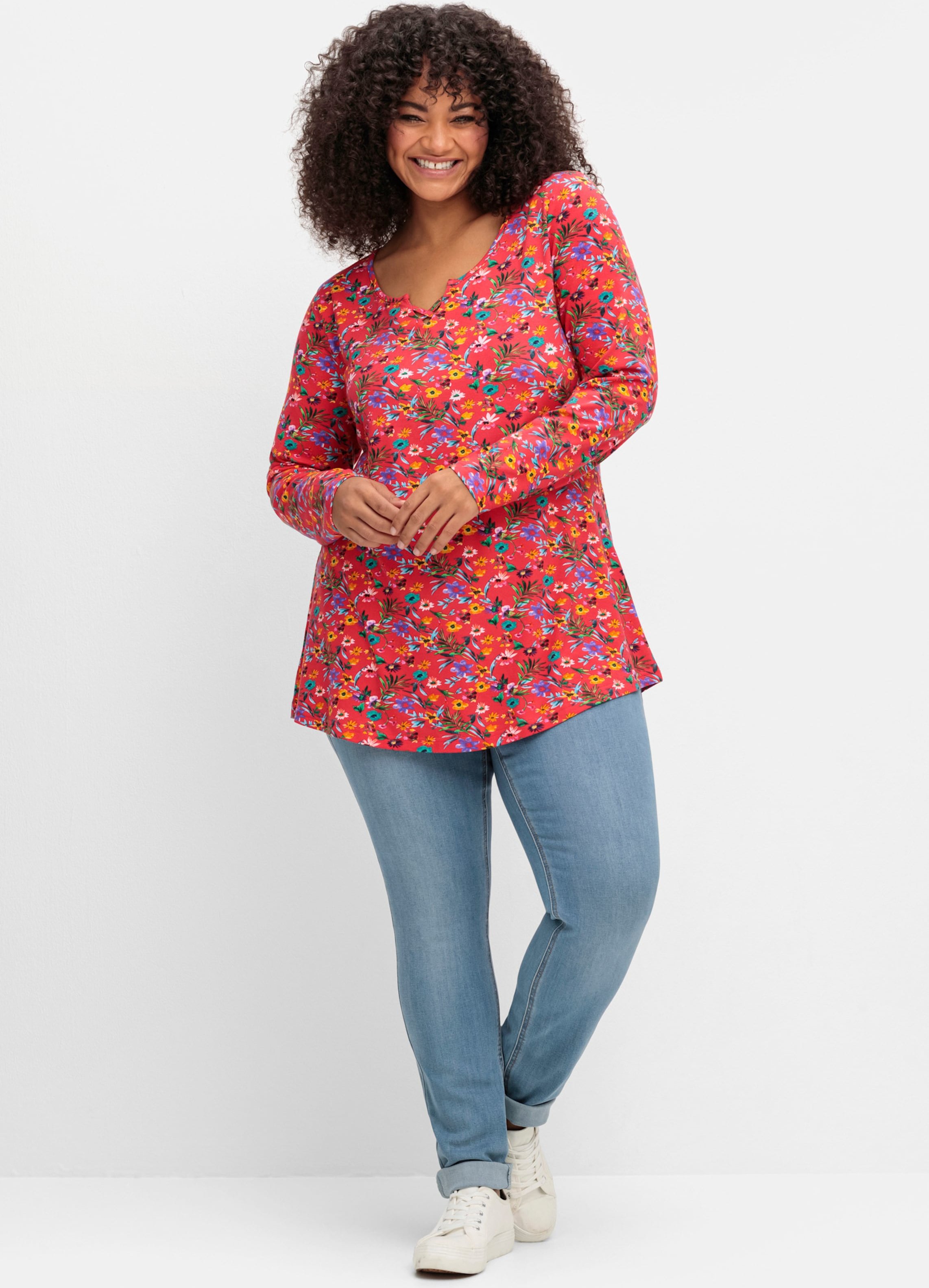 Sheego Longshirt mit Blumenprint