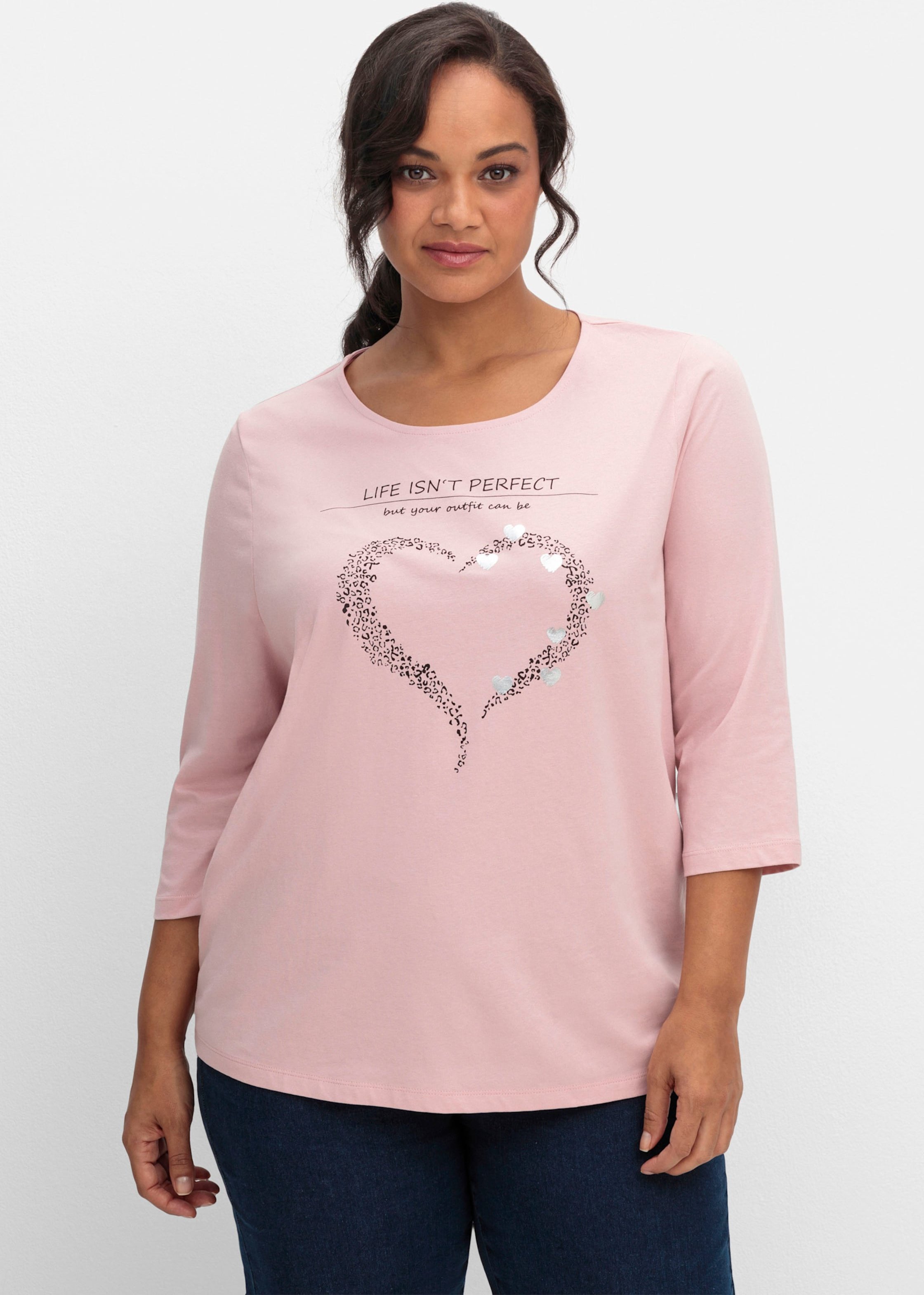 Sheego 3/4-Arm-Shirt mit Herz-Motiv
