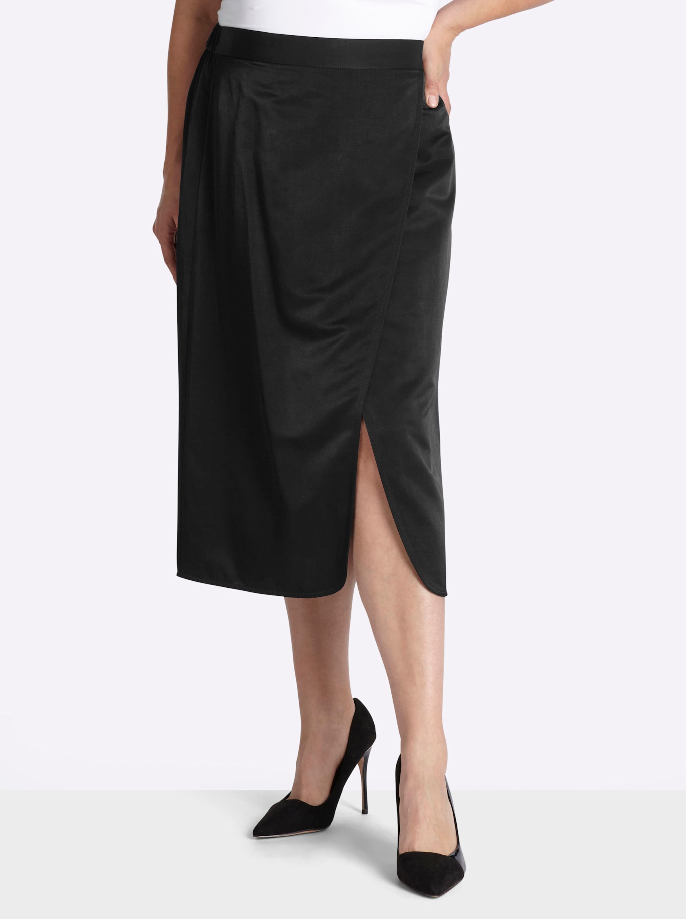 Sheego Satinrock in Wickeloptik